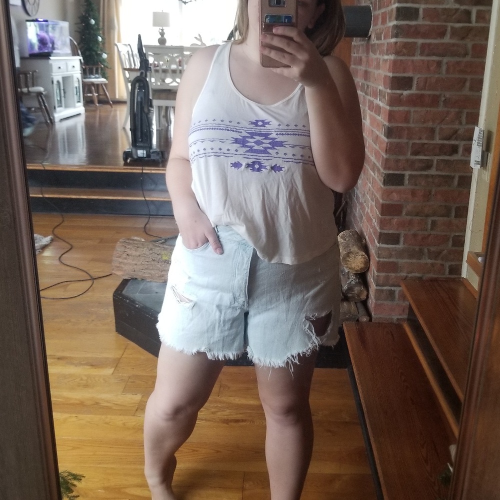 Aerie Print White Tank Top